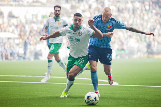Hammarbys Jusef Erabi och Djurgårdens Adam Ståhl