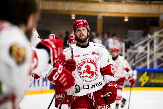 Troja/Ljungbys Filip Forsmark jublar
