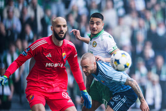 Djurgårdens målvakt Filip Manojlovic, Adam Ståhl och