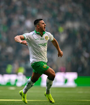 Hammarbys Jusef Erabi jublar