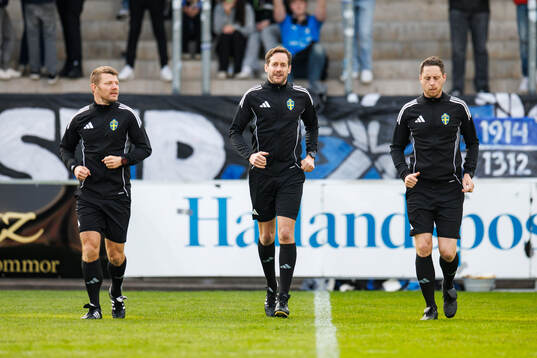 Domare Victor Wolf med assisterande domarna Per Rehnlund