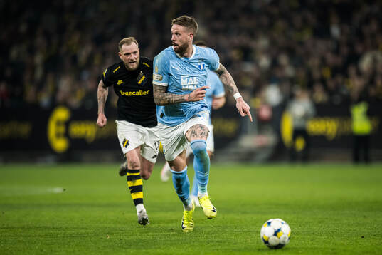 AIKs John Guidetti och Malmö FFs Pontus Jansson