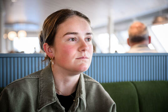 Mathilde Vangsgaard på Öresundslinjens färja