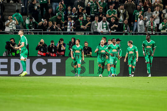Players of Rapid Wien celebrate