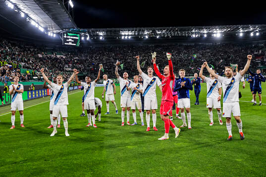 Players of Djurgården celebrate