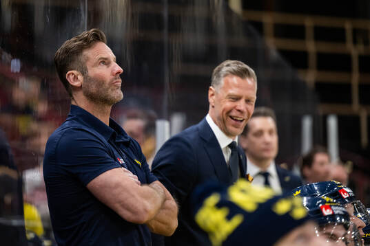 Physiotherapist Henrik Nilsson of Sweden and assistant