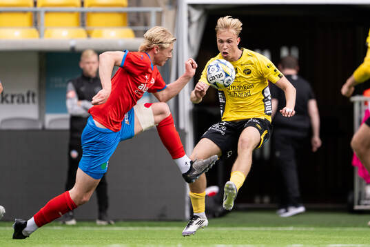 Helsingborgs Ture Görefält och Elfsborgs Leo Östman