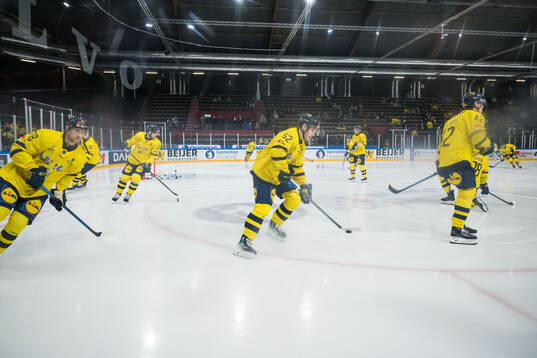 Felix Nilsson of Sweden ahead ofof the international
