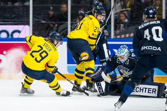 Oskar Steen and Christoffer Ehn of Sweden compete for the