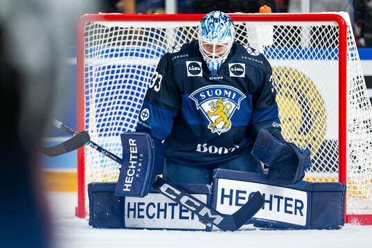 Goaltender Emil Larmi of Finland