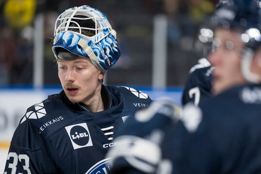 Goaltender Emil Larmi of Finland