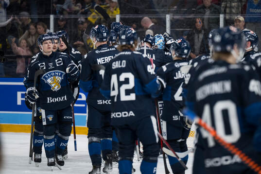 Players of Finland celebrate