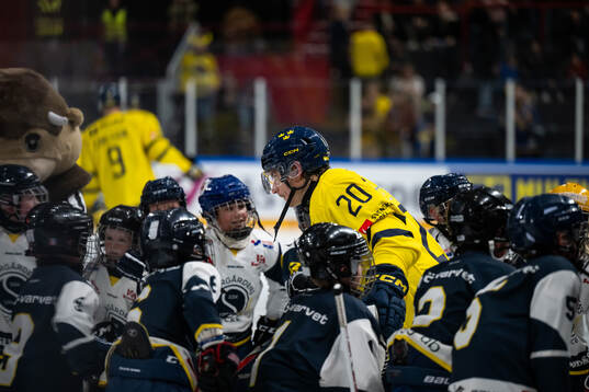 André Petersson of Sweden enters the ice for the second