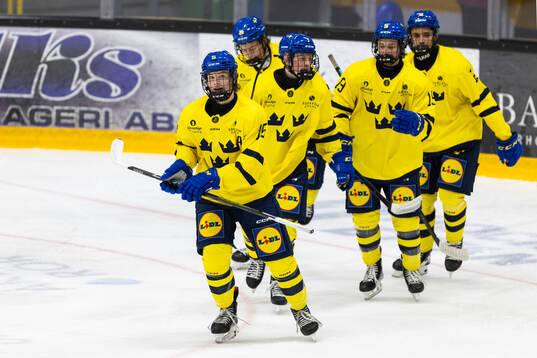 Vilgot Nygren of Sweden celebrates