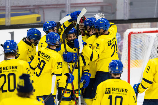 Players of Sweden celebrates
