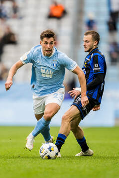 Sirius Melker Heier och Malmö FFs Lasse Berg Johnsen