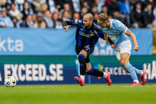 Sirius Saba Mamatsashvili och Malmö FFs Erik Botheim