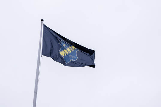 En flagga med AIKs logotyp
