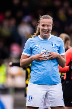 Malmö FFs Sara Kanutte Sørensen Fornes jublar