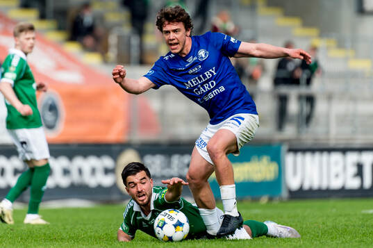 Trelleborgs Viktor Christiansson och Brages Haris Brkic