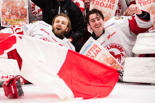Troja/Ljungbys målvakt Jesper Eliasson och målvakt Vilgot
