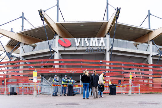 Exteriör vy av Visma arena