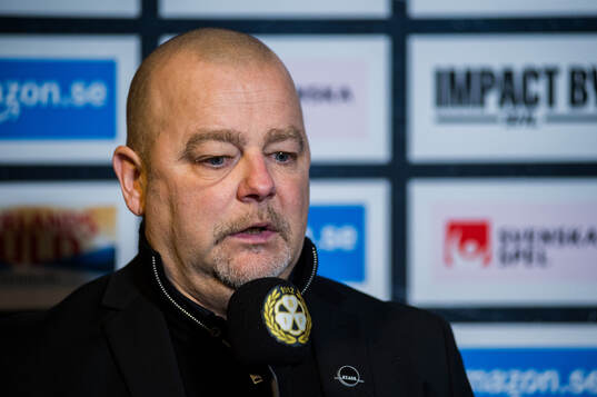 Brynäs tränare Niklas Gällstedt på presskonferensen