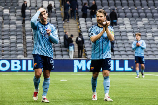 Djurgårdens Daniel Stensson och Jacob Une  deppar