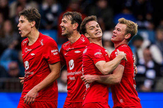 Aune Heggebø of Brann celebrates