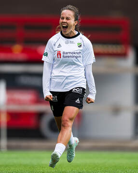 Kristin Sandstad Gumaer of Hønefoss celebrates