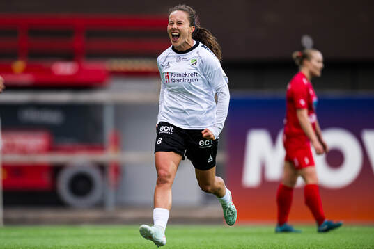 Kristin Sandstad Gumaer of Hønefoss celebrates