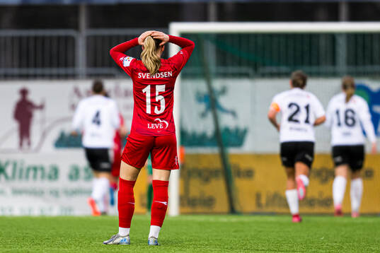 Mia Hambro Svendsen of Røa looks dejected