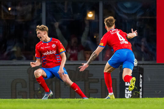 Helsingborgs Benjamin Örn och Marcus Gudmann jublar
