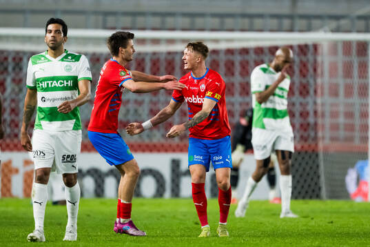 Helsingborgs Wilhelm Loeper och Marcus Gudmann jublar