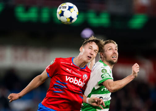 Helsingborgs Lukas Kjellnäs och Västerås Jonathan Ring