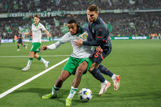 Hammarbys Paulos Abraham och Malmö FFs Gabriel Busanello