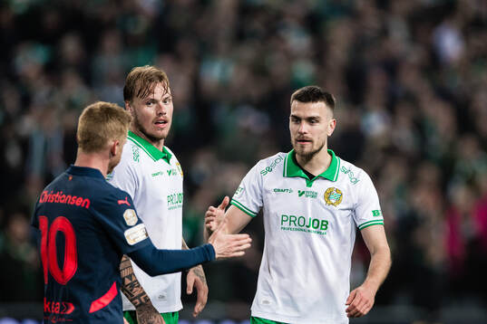 Malmö FFs Anders Christiansen tackar Hammarbys Victor