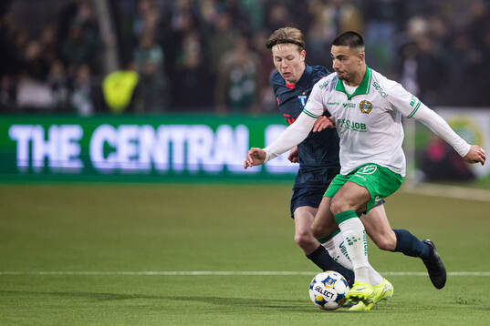 Malmö FFs Nils Zätterström och Hammarbys Jusef Erabi