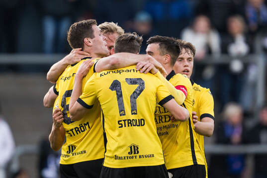 Mjällbys Nicklas Røjkjær jublar