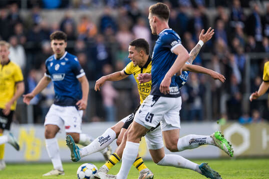 Mjällbys Nicklas Røjkjær gör 0-1