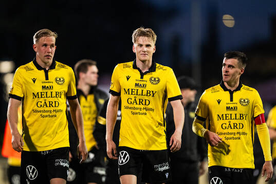 Mjällbys Herman Johansson, Jacob Kiilerich Rask och Jesper