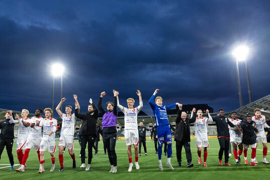 Degerfors spelare jublar