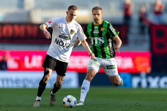 Brommapojkarnas Victor Lind och GAIS Gustav Lundgren