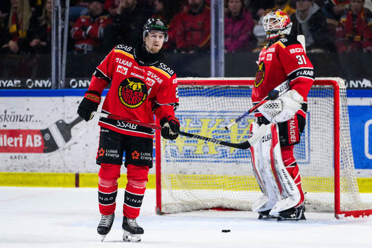 Luleås Jesper Sellgren och målvakt Matteus Ward deppar