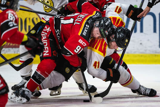 Luleås Brian O'neil och Brynäs Greg Scott tekar