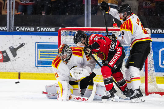 Brynäs målvakt Ludvig Persson och Luleås Brian