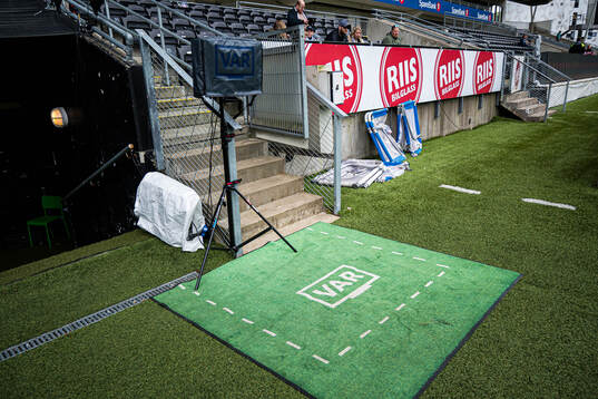 The VAR screen at Lerkendal Stadion