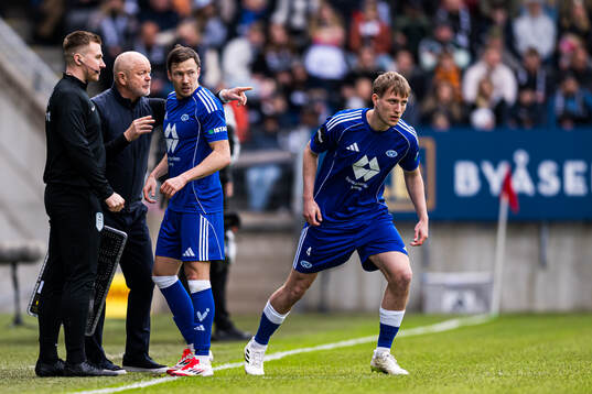Per-Mathias Høgmo, head coach of Molde, Martin Linnes and
