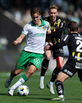 Hammarbys Hampus Skoglund och Häckens Julius Lindberg