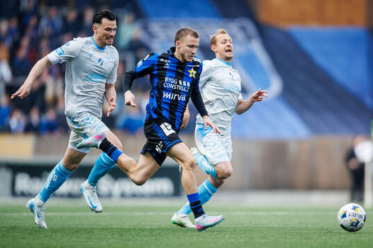 Halmstads Pascal Gregor och Joel Allansson och Sirius